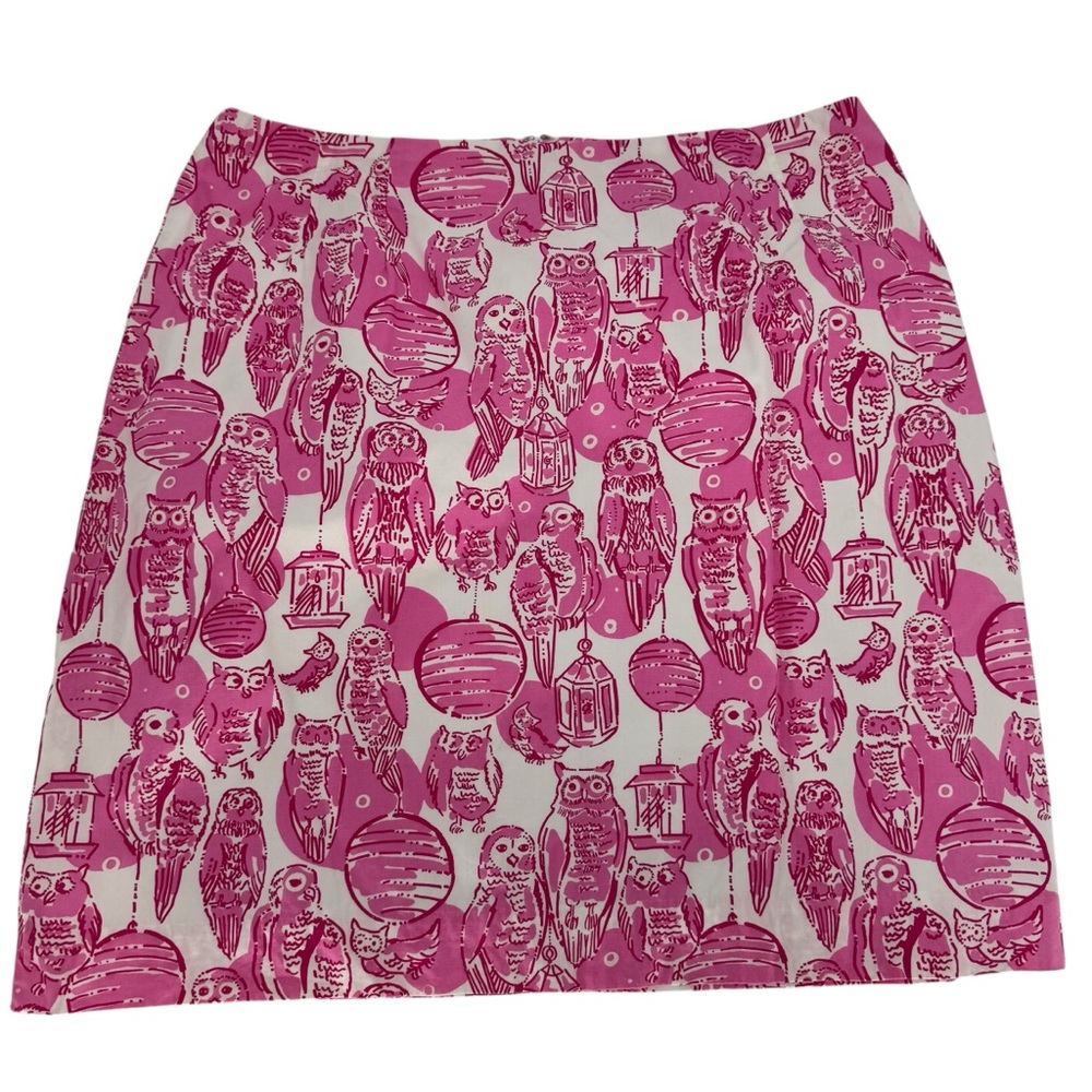 Vintage‎ Lilly Pulitzer Night Owl and Parakeet Mini Pencil Skirt 10